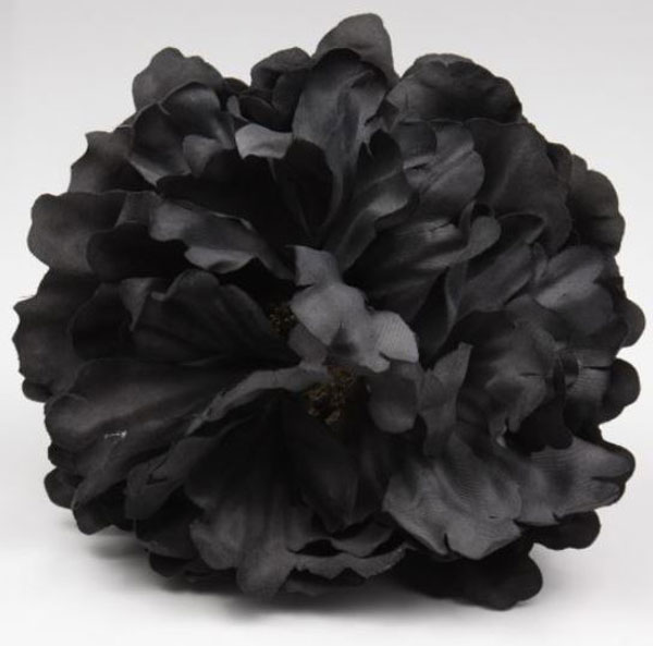 Flor Peonía Grande París Color Negro. 16cm